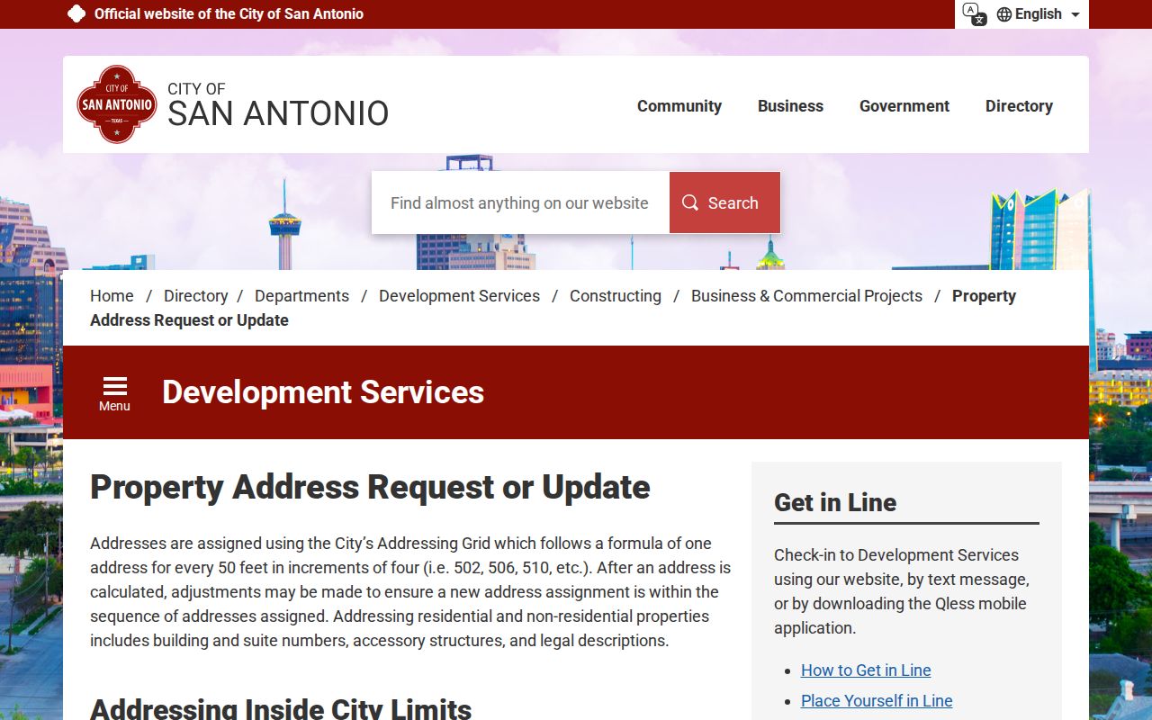 Bexar County previous residents address continuity through the San Antonio addressing grid