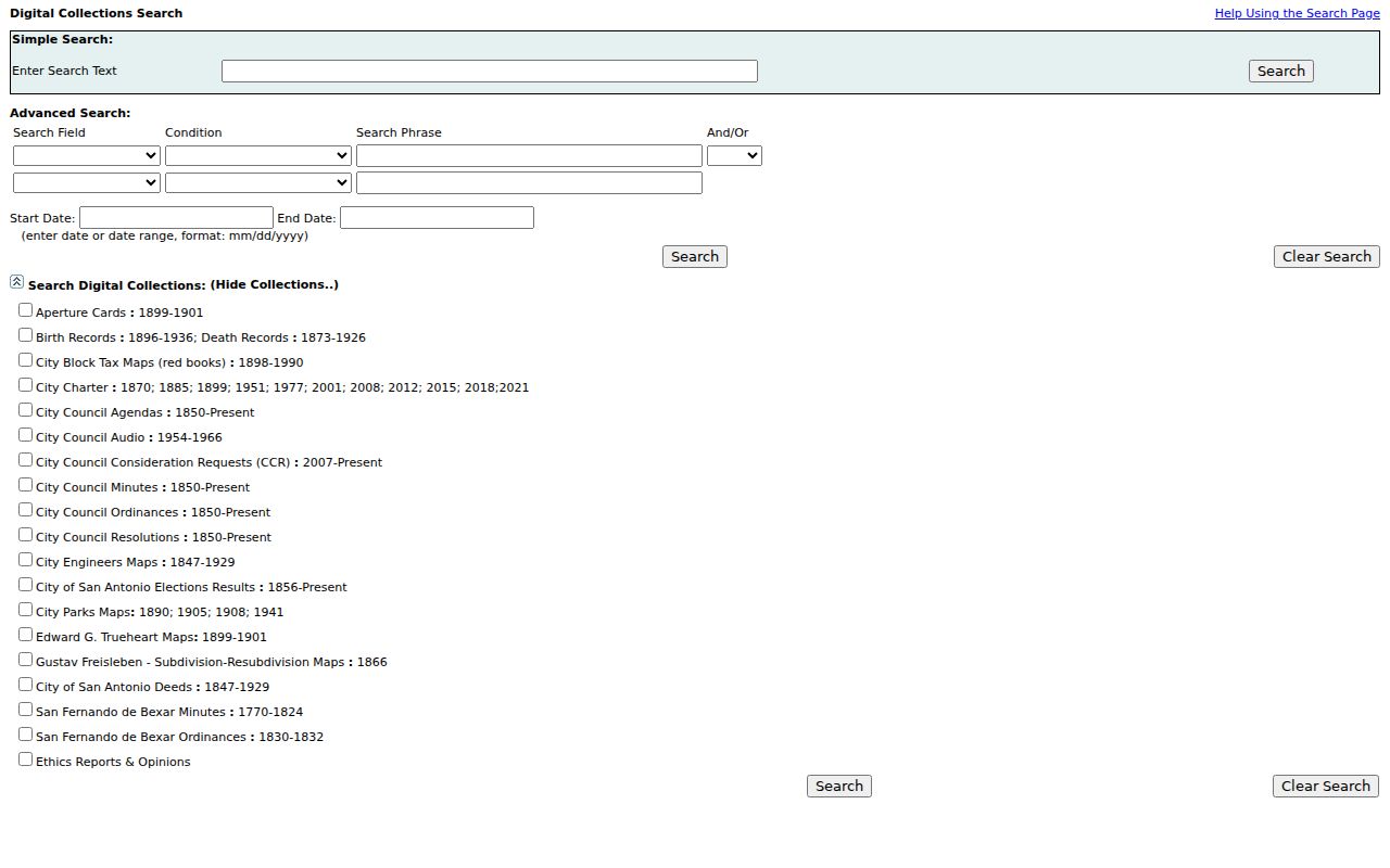 Bexar County resident lookup San Antonio Archive Search options